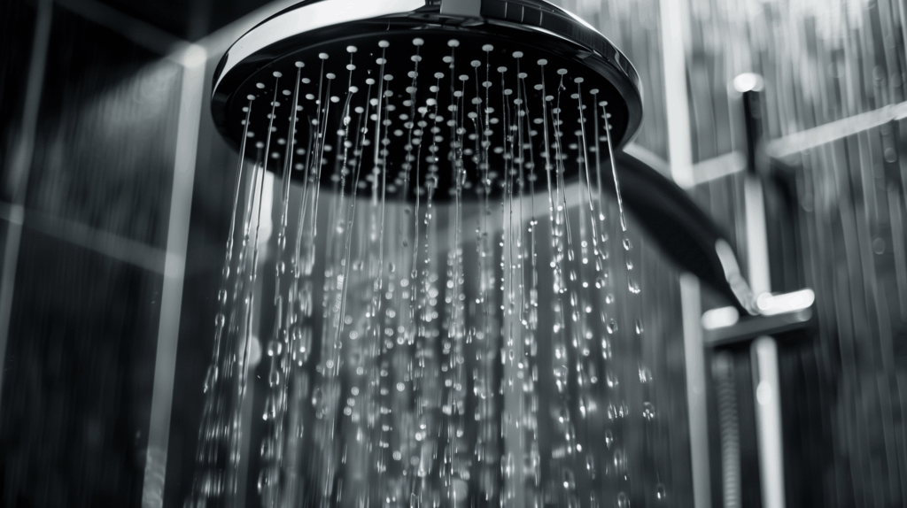 Showerhead in use